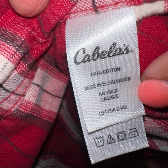 Cabela’s Men’s Red Plaid Cotton Button Down Flannel Size XL - Picture 5 of 7